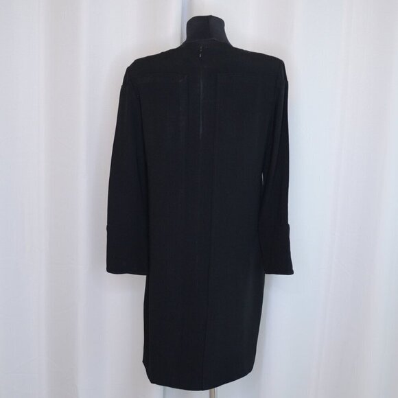 PARTOW Silk Black Long Sleeve Dress Sz 6 - Picture 2 of 7